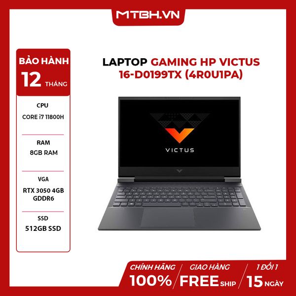 LAPTOP GAMING HP VICTUS 16-d0199TX (4R0U1PA) CORE i7 11800H | 8GB RAM | 512GB SSD | 16.1 FHD 144Hz | Win11