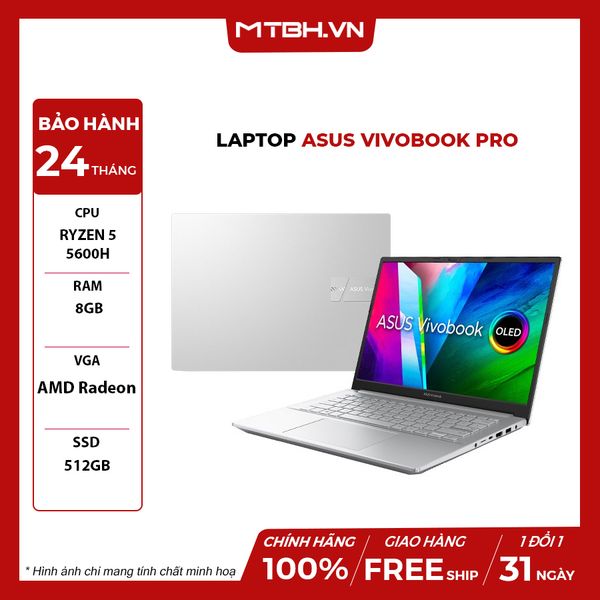 LAPTOP ASUS VIVOBOOK PRO M3401QA KM006W RYZEN 5-5600H | 8GB RAM | 512GB SSD | 14.0 2.8K OLED | WIN 11