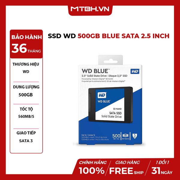 SSD WD 500GB Blue SATA 2.5 inch WDS500G2B0A