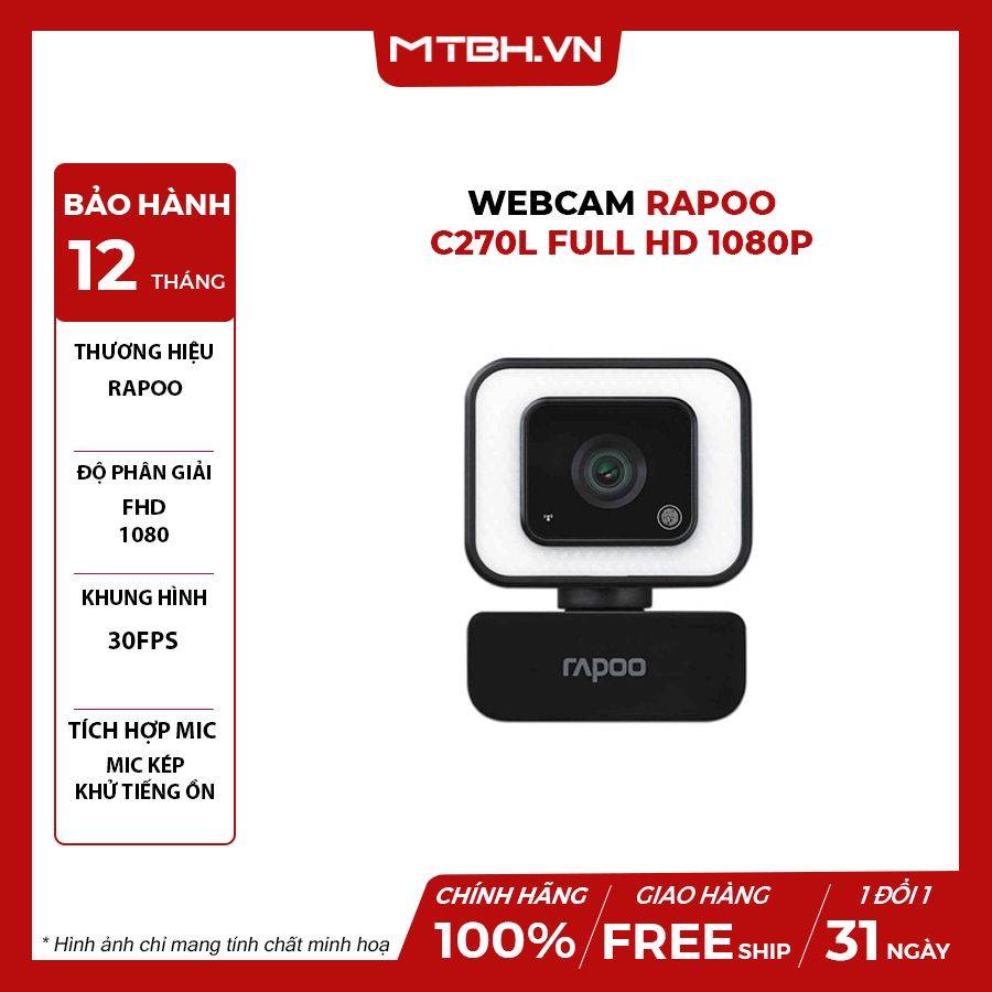 Webcam Rapoo C270L Full HD 1080P – Máy Tính Biên Hòa