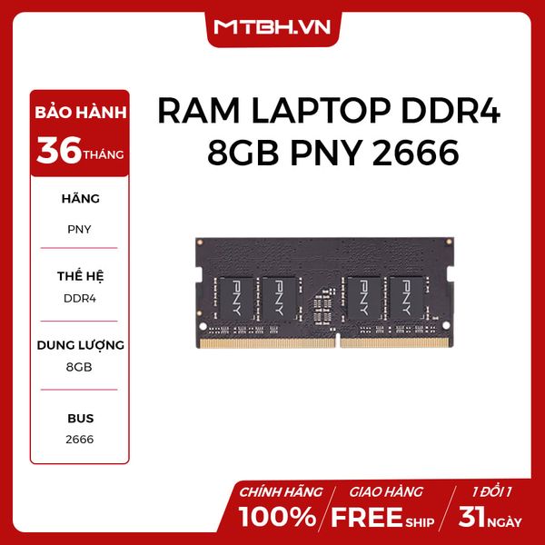 RAM LAPTOP DDR4 8GB PNY BUSS 2666 NEW