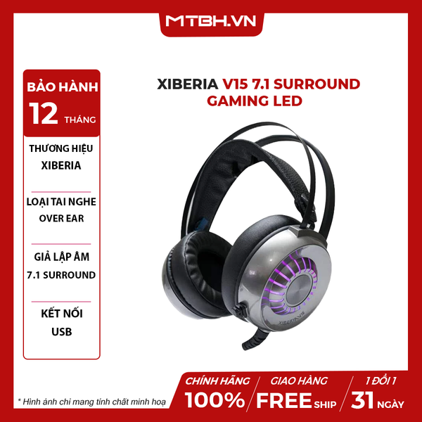 Tai Nghe Xiberia V15 7.1 Surround Gaming Led (Đen)