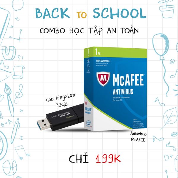 COMBO HỌC TẬP AN TOÀN BTS 2019 USB + MCAFEE VIRUS