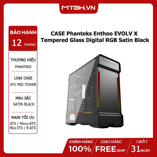 CASE Phanteks Enthoo EVOLV X Tempered Glass Digital RGB Satin Black