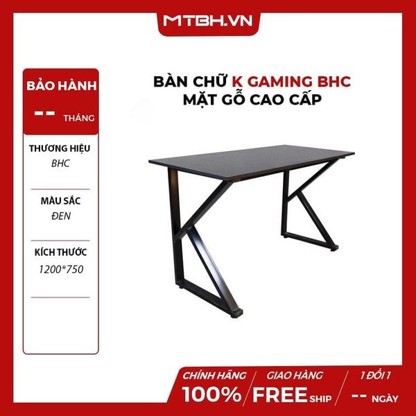 BÀN CHỮ K GAMING BHC MẶT GỖ CAO CẤP (1200*750)