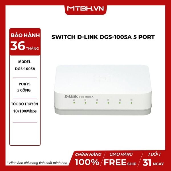 SWITCH D-LINK DGS-1005A 5 PORT 10/100/1000 Mbps