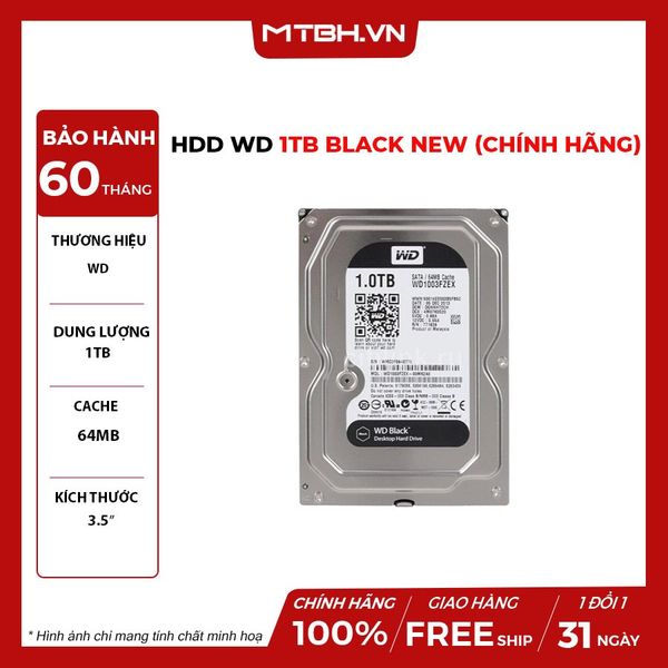 HDD WD 1TB BLACK NEW (CHÍNH HÃNG)