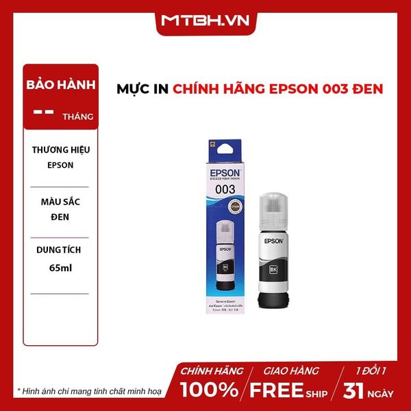 Mực In Chính Hãng EPSON 003 ĐEN