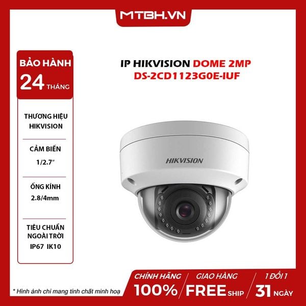 Camera Dome IP HIKVISION 2MP DS-2CD1123G0E-I(L)