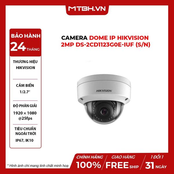Camera Dome IP HIKVISION 2MP DS-2CD1123G0E-IUF (S/N)