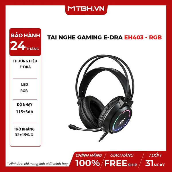 TAI NGHE GAMING E-DRA EH403 - RGB