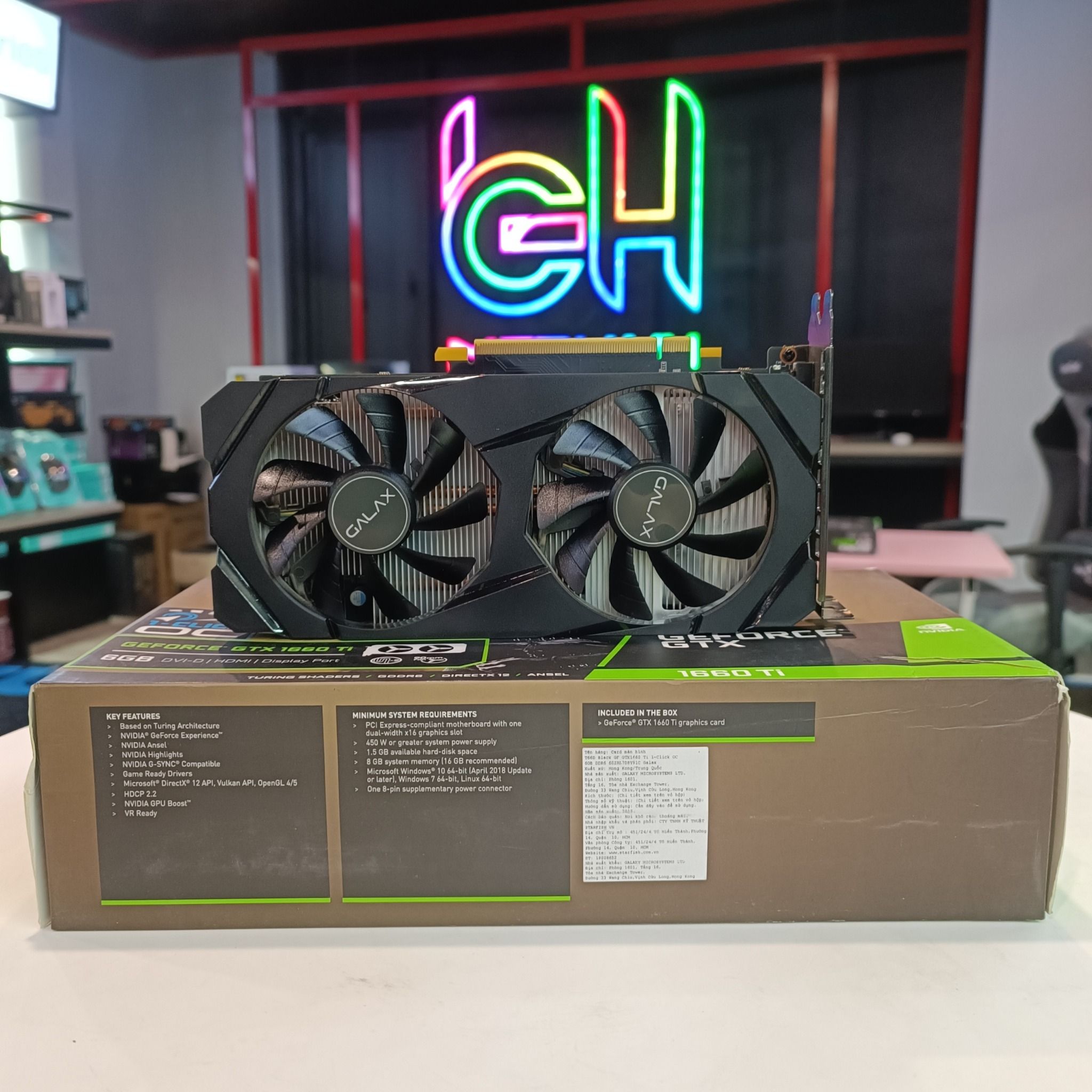 VGA Galax GTX 1660 Ti (1 Click OC) BH HÃNG T8/2025 Máy Tính Biên Hòa