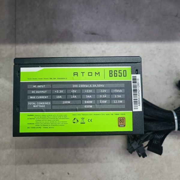 Nguồn Antec ATOM B650 EC 650W 80 PLUS BRONZE BH T3/2025