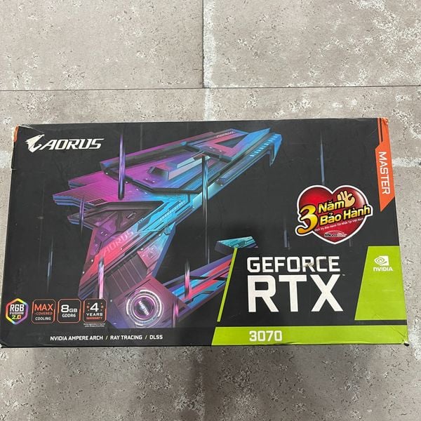 VGA GIGABYTE RTX 3070 AORUS MASTER 3 FAN 8GB FULLBOX BH HÃNG T6/2024