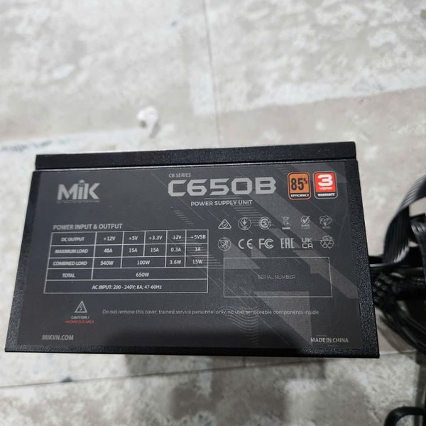 NGUỒN MIK SPOWER C650B 650W BH 1 THÁNG