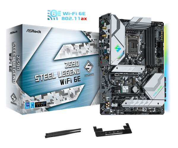 Main ASROCK Z590 STEEL LEGEND WiFi 6E (Intel Z590, Socket 1200, ATX, 4 khe Ram DDR4))