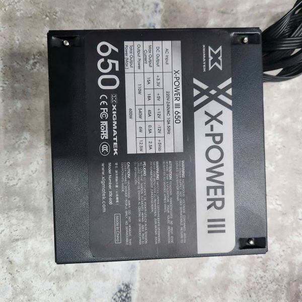 NGUỒN XIGMATEK X-POWER III X 650 600W BH 1 THÁNG