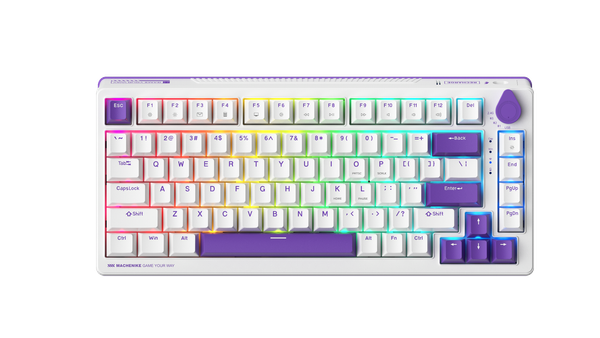 Bàn Phím Cơ Machenike K600T-B82 Tri-Mode White Purple Classis RGB