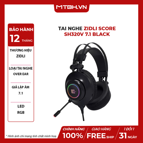 TAI NGHE ZIDLI SCORE SH320V 7.1 BLACK