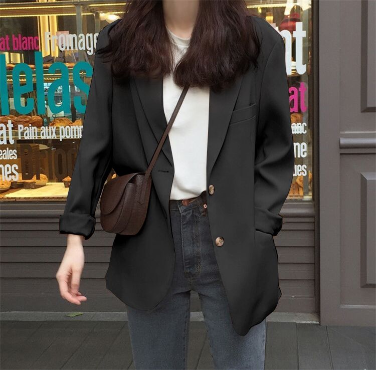  (Nhập Siêu Cao Cấp) - ÁO KHOÁC BLAZER ĐEN GENTLE BLACK COAT – AK099 (Màu Đen) 