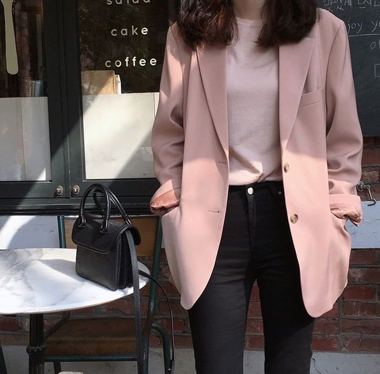  (Nhập Siêu Cao Cấp) - ÁO KHOÁC BLAZER HỒNG GENTLE PINK COAT – AK099 (Màu Hồng) 