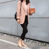  (Nhập Siêu Cao Cấp) - ÁO KHOÁC BLAZER HỒNG GENTLE PINK COAT – AK099 (Màu Hồng) 