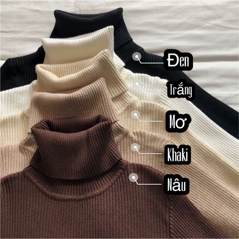  (13 màu+Vải mềm mịn) - ÁO THUN LEN CỔ CAO TÔN DÁNG TAY DÀI SLIM GIRLS – A175 (Best Seller) 