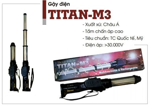  Gậy điện- dùi cui điện 3 khúc Titan M3 