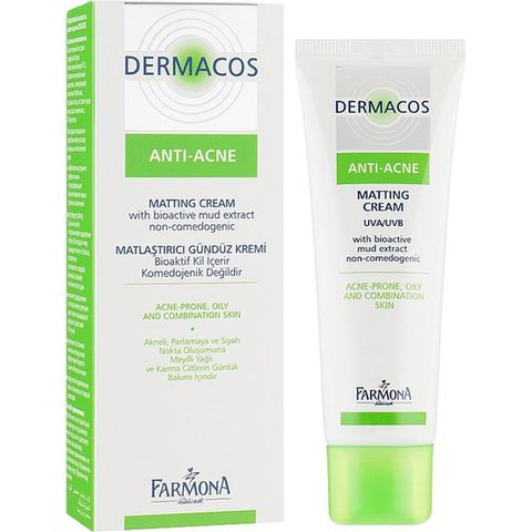  Dermacos Anti-Acne Matting Cream with Bioactive Mud Extract Non-comedogenic 