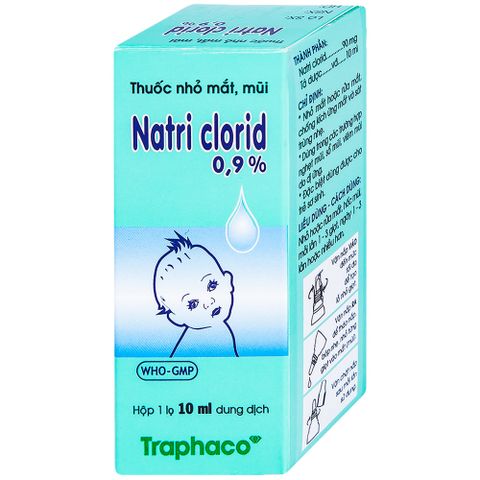  Dung Dịch Nhỏ Mắt, Mũi Natri clorid 0.9% Traphaco 10 ml 