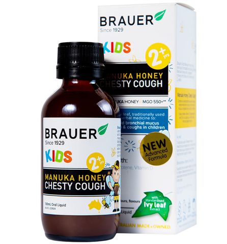  Thực phẩm bảo vệ sức khỏe BRAUER HONEY KIDS CHESTY COUGH 100ML 