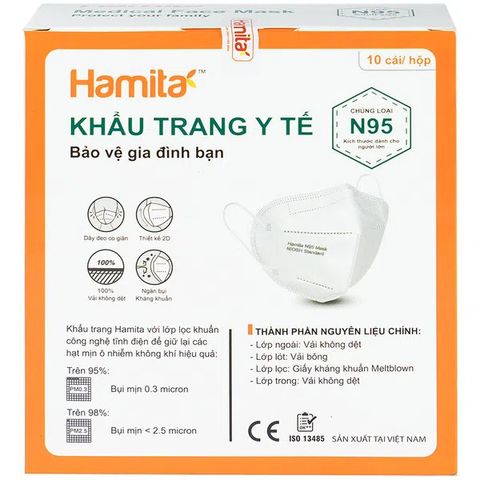 Khẩu Trang Y Tế Hamita N95 Hộp 10 Cái