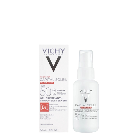  Kem Chống Nắng Bảo Vệ Da Ngăn Ngừa Thâm Nám Vichy Capital Soleil UV Age Daily Anti Photo-ageing Gel Cream SPF50 50ml 