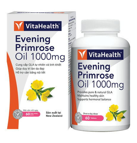  Thực phẩm bảo vệ sức khỏe VitaHealth Evening Primrose Oil 1000mg (Hộp 60 viên) 