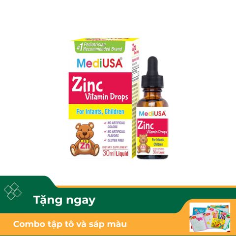  Thực Phẩm Bổ Sung Kẽm Hữu Cơ Dạng Nhỏ Giọt Mediusa ZinC Drops Chai 30ml 