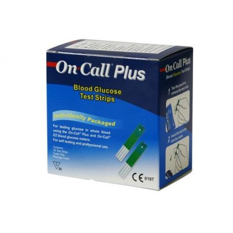  Que Thử Đường Huyết On Call Plus Hộp 25 Que 