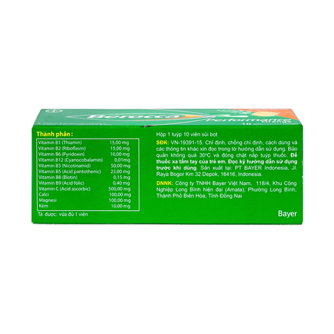  Viên nén sủi bọt Berocca Performance bổ sung vitamin, tăng đề kháng tuýp 10 viên 