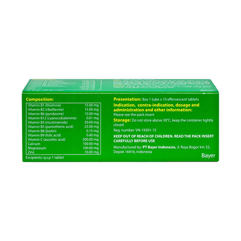  Viên nén sủi bọt Berocca Performance bổ sung vitamin, tăng đề kháng tuýp 10 viên 