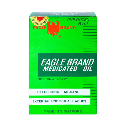  Dầu gió xanh con ó Eagle Brand giảm nhức đầu, cảm cúm, đau lưng (6ml) 