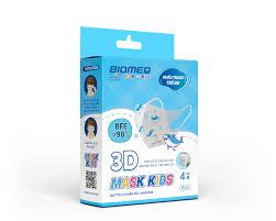 Khẩu Trang 4 Lớp 3D Biomeq Baby Hộp 15 Cái