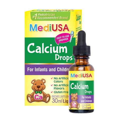  Thực Phẩm Bổ Sung Canxi Dạng Nhỏ Giọt MediUSA Calcium Drops Chai 30ml 