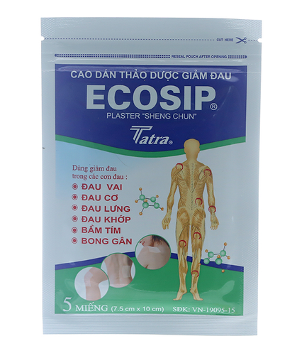 Cao dán Ecosip Cool giảm đau cơ xương khớp gói 5 miếng