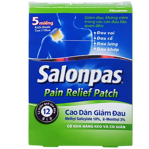  Cao dán Salonpas Pain Relief Patch Hisamitsu giúp giảm đau, kháng viêm (5 miếng) 