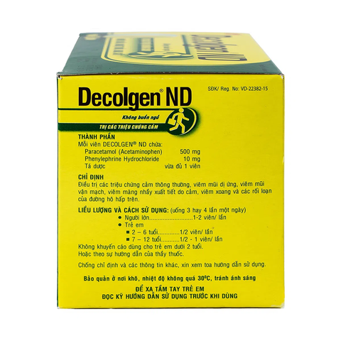  Decolgen ND trị cảm cúm, cảm lạnh (25 vỉ x 4 viên) 