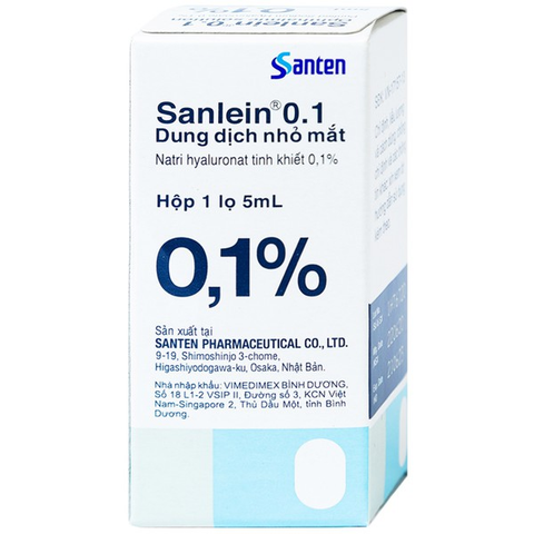 Dung dịch nhỏ mắt Sanlein 0.1 trị rối loạn biểu mô giác mạc lọ 5ml