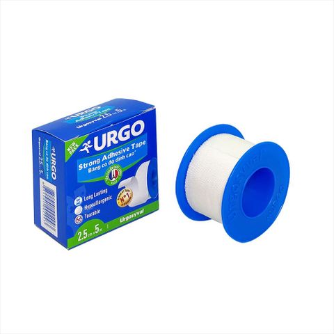 Băng Keo Lụa Độ Dính Cao Urgosyval Strong Adhessive Hộp 1 Cuộn 2.5Cm X 5M