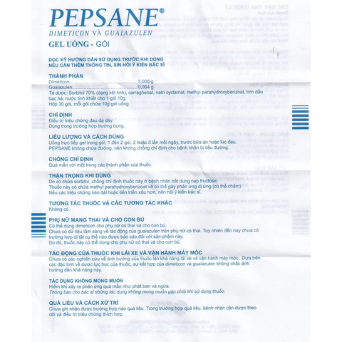  Gel uống Pepsane trị đau dạ dày (30 gói x 10g) 