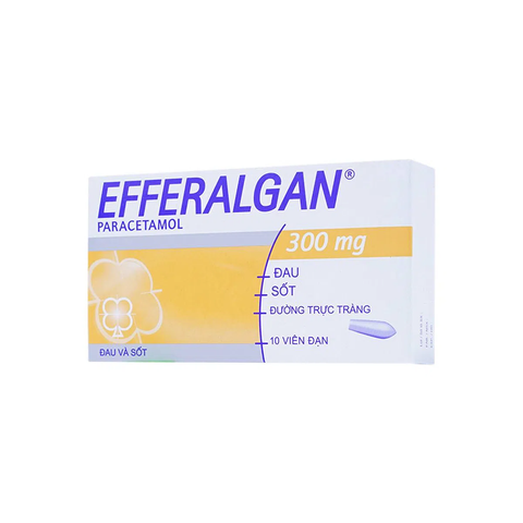  Viên đặt trực tràng Efferalgan 300mg giảm đau, hạ sốt (2 vỉ x 5 viên) 