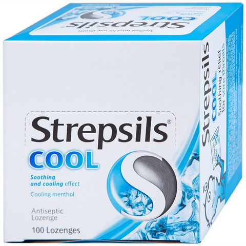 Viên ngậm Strepsils Cool kháng khuẩn, giảm đau họng (50 gói x 2 viên)