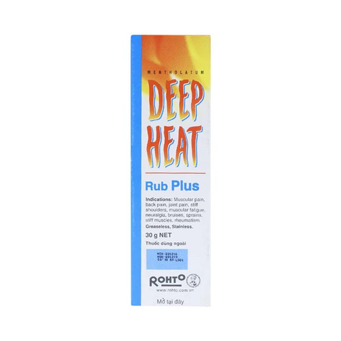  Kem thoa Deep Heat Rub Plus Rohto giúp giảm đau cơ, vai, khớp (30g) 